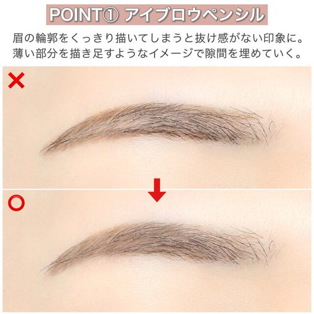 アイブロウペンシルの描き方解説