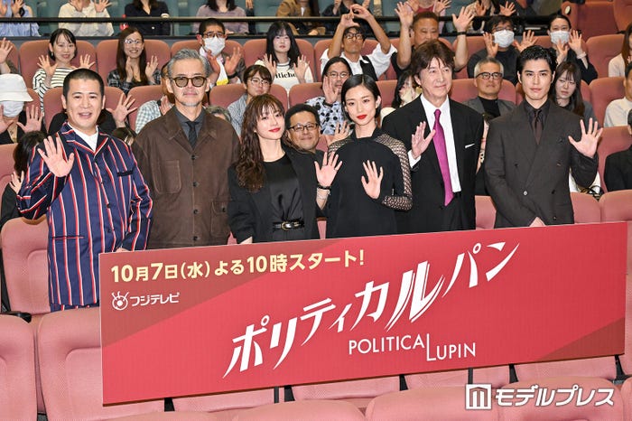 (左から)きょん、渡部篤郎、石原さとみ、河合優実、草刈正雄、寛一郎(C)モデルプレス