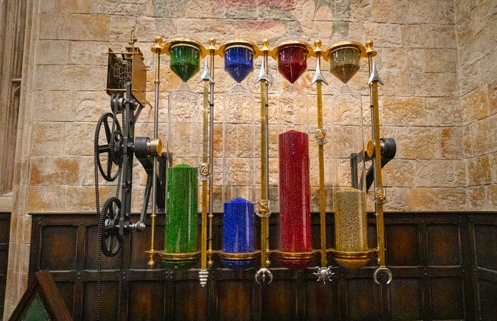 大広間 寮別ポイント計/ ‘Wizarding World’ and all related names, characters and indicia are trademarks of and © Warner Bros. Entertainment Inc. – Wizarding World publishing rights © J.K. Rowling.