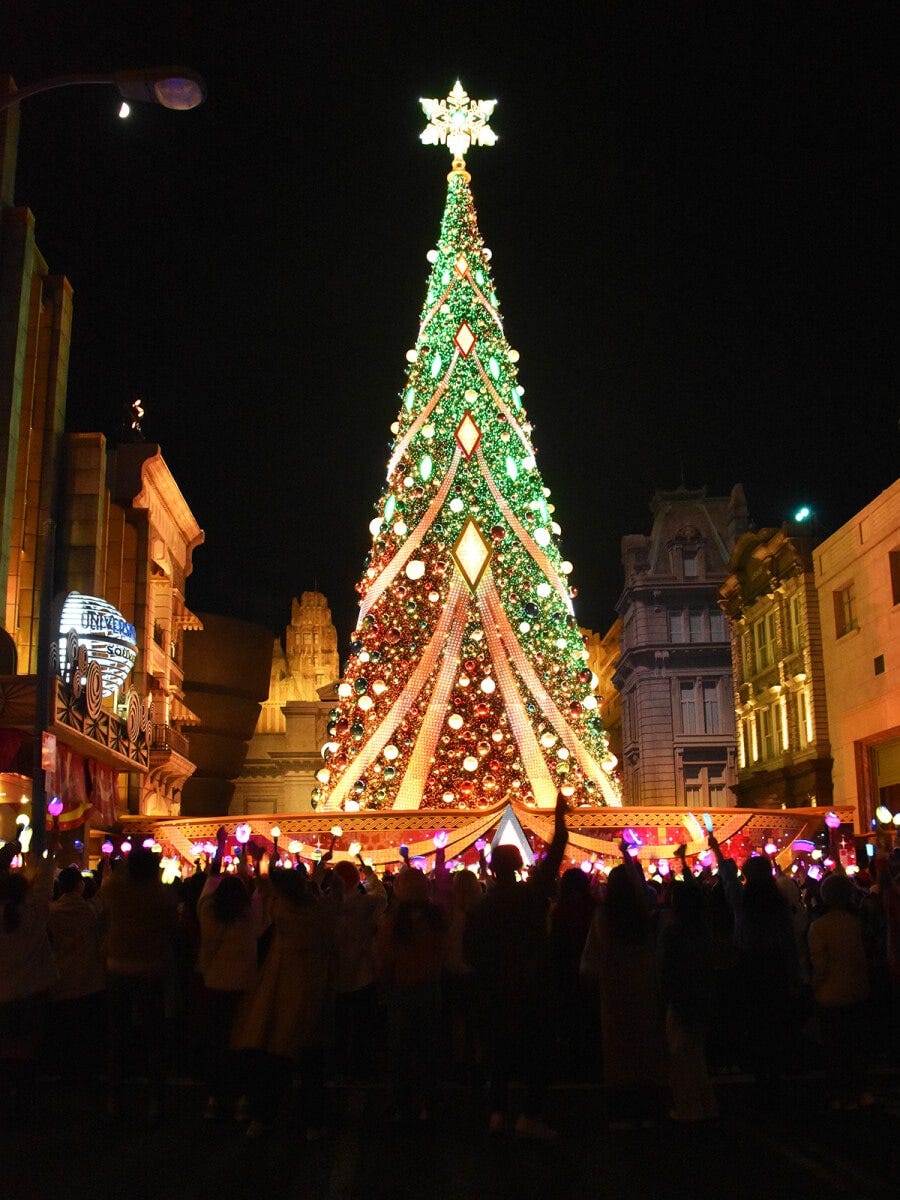 ライトアップされた夜の輝きは必見です。画像は点灯式当日の盛り上がりの様子