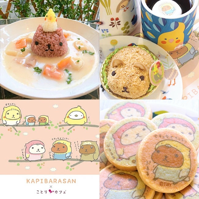 カピバラさん×「ことりカフェ」コラボ／画像提供：ことりカフェ