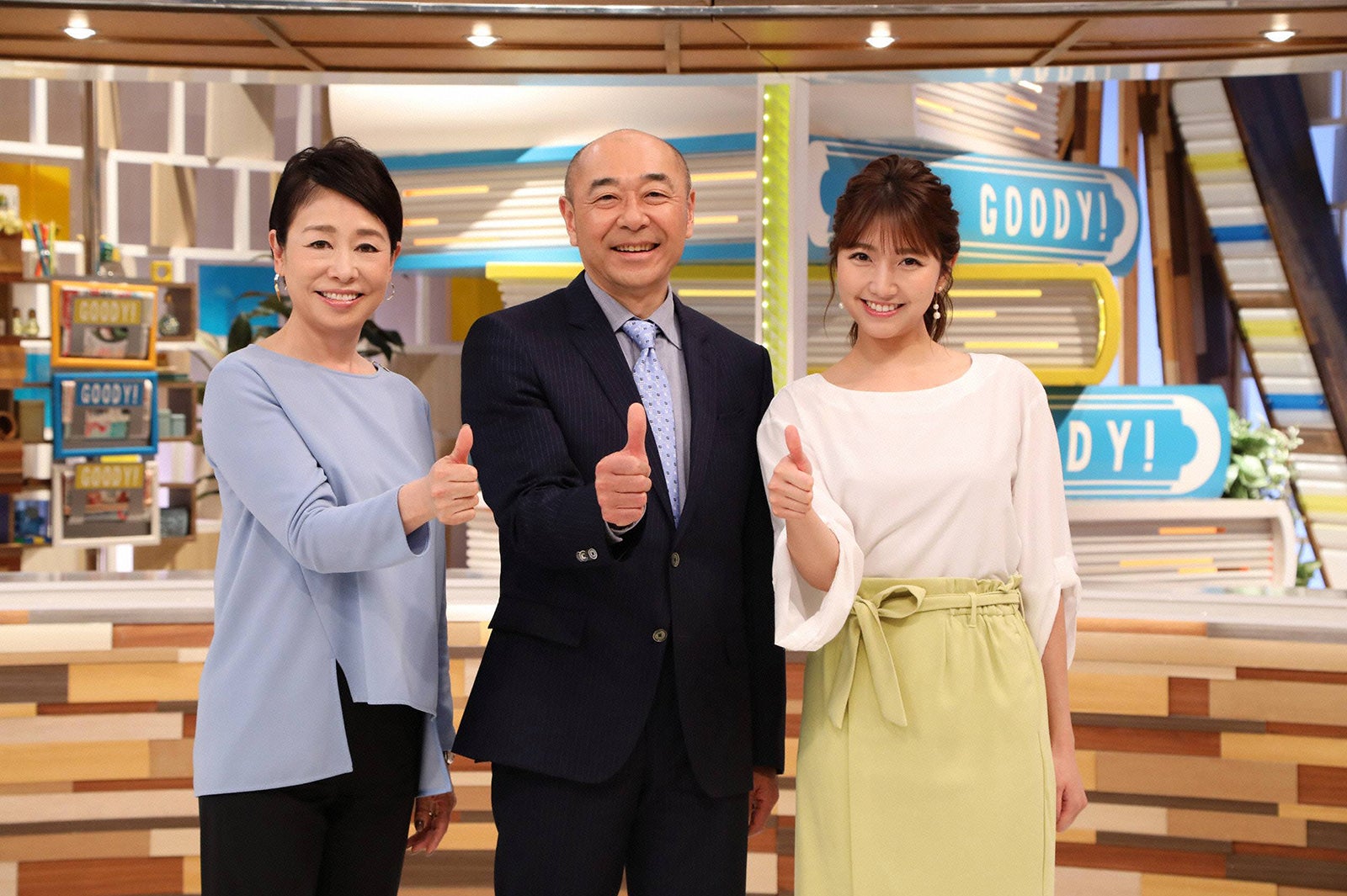 「直撃LIVE グッディ！」安藤優子、高橋克実、三田友梨佳アナ （C）フジテレビ