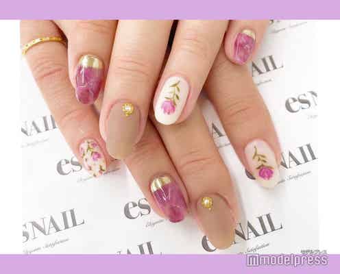 春におすすめのフラワーネイル 花束ネイルやヴィンテージ風デザインも