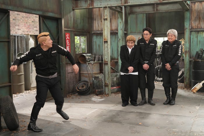 (左から)長田庄平、せいや、間宮祥太朗、松尾駿(C)フジテレビ