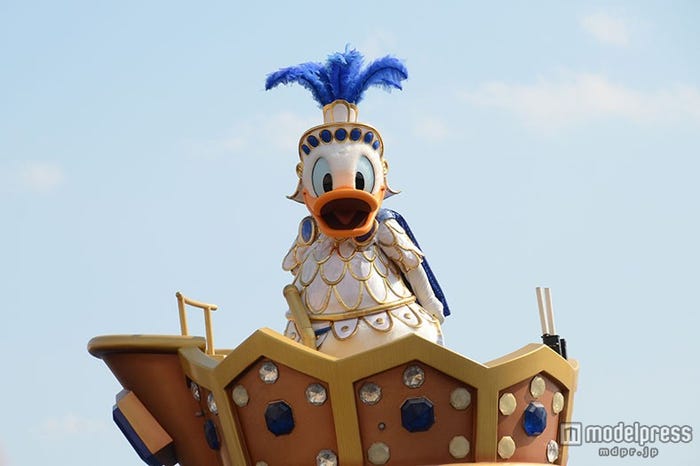 サファイアのタートルに乗る冒険の精のドナルドダック