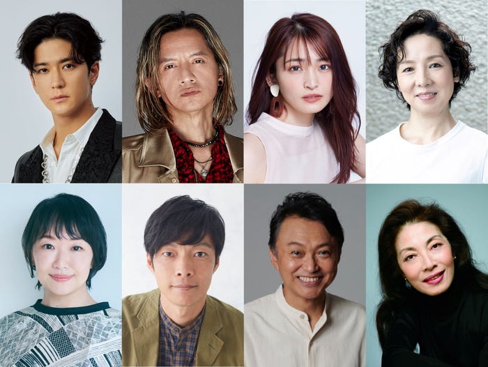 (上段左から)中島裕翔、岡本健一、岡本玲、那須佐代子(下段左から)松岡依都美、伊達暁、相島一之、麻実れい(提供写真)