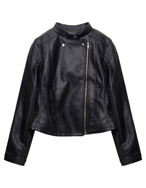 スタンドカラーフェイクレザーライダースジャケット「Re:EDIT by GALSTAR」3,998円（税込）／画像提供：Re:EDIT by GALSTAR