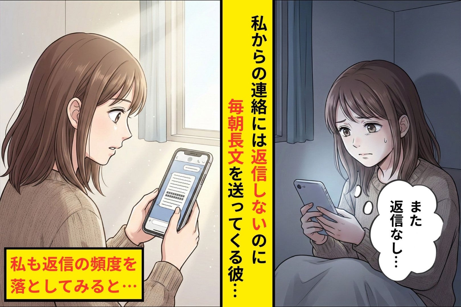返信はしてくれないのに毎朝長文を送ってくる→私が返信を控えたら、不機嫌になる彼に疲れた話