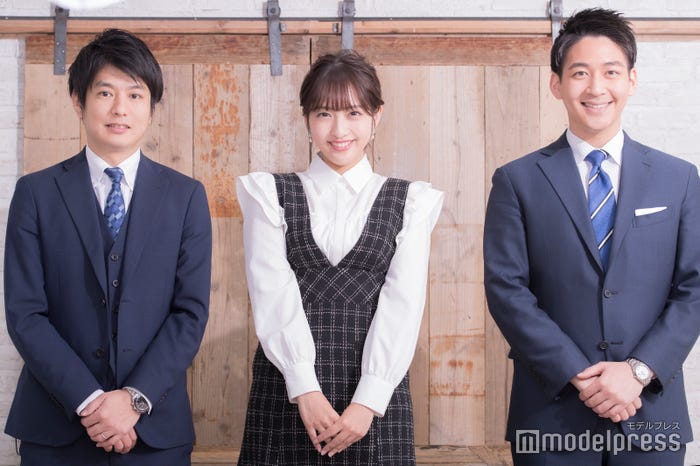 中村光宏アナ、藤本万梨乃アナ、堀池亮介アナ (C)モデルプレス