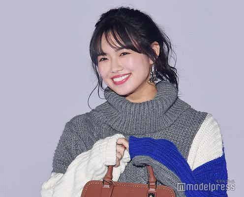 E-girls山口乃々華、笑顔炸裂 萌え袖が可愛すぎ<GirlsAward 2018 A/W>
