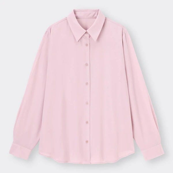 GU ピンクトップス 春先取り 今買ってずっと着られる GU ピンクトップス 春先取り 今買ってずっと着られる ドレープシャツ