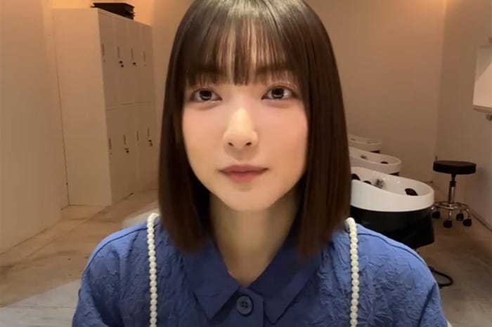 イメチェン後の大園玲/櫻坂46公式YouTubeより
