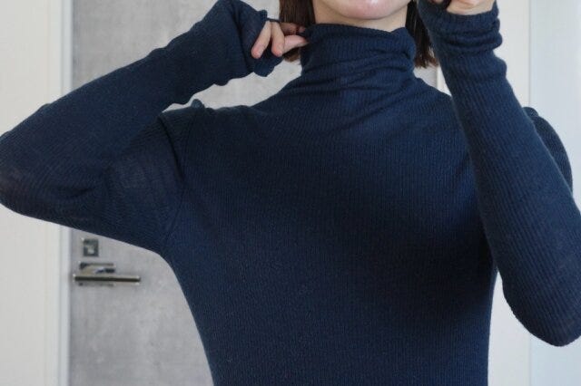 PLSTシアーリブタートルネックセーター PLSTシアーリブタートルネックセーターのタートルネック部分