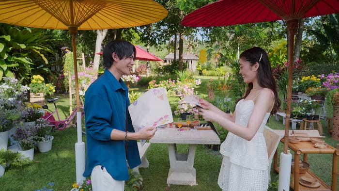 長田寛太、平松里菜「バチェロレッテ・ジャパン」シーズン4エピソード4(C)2026 Warner Bros. International Television Production Limited. All Rights Reserved.
