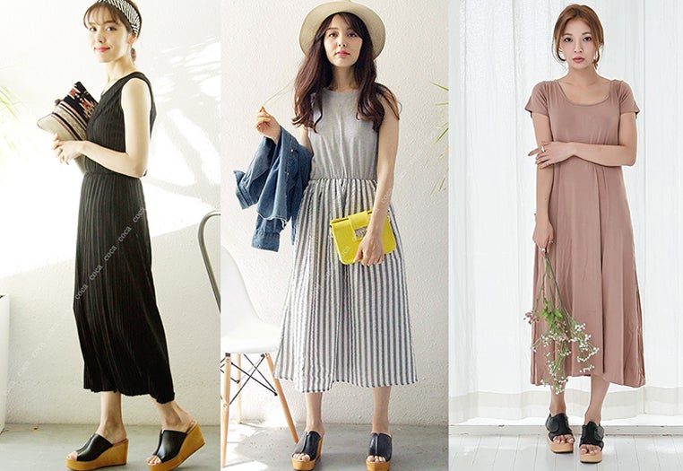 ゆったりロングワンピで余裕ある大人を演出！