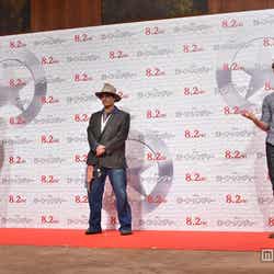 (左から)プロデューサーのジェリー・ブラッカイマー、ジョニー・デップ、アーミー・ハマー