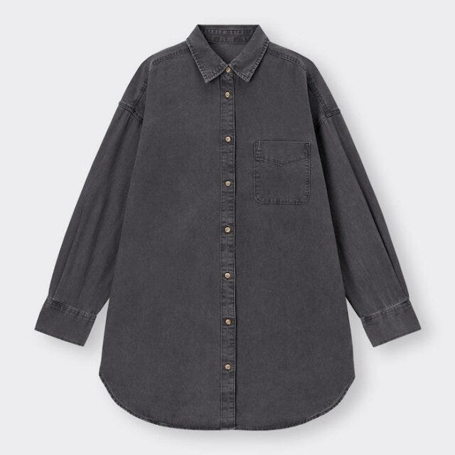 GU　ワンピース　シャツワンピ　デニム
