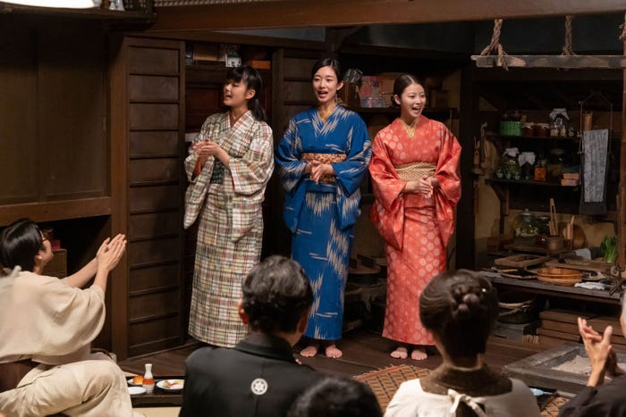 原菜乃華、河合優実、今田美桜「あんぱん」第29話(C)NHK