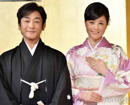 藤原紀香&片岡愛之助、3カラットダイヤの指輪をお披露目<結婚会見一問一答/前編>