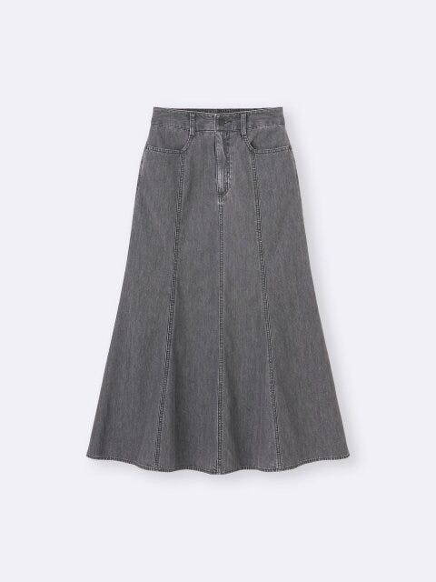 GU ライトデニムフレアマキシスカート GUのライトデニムフレアマキシスカート