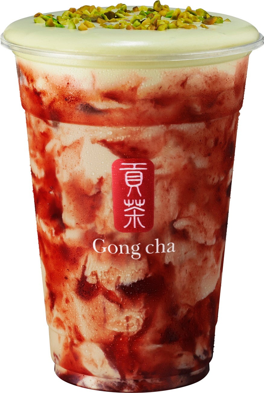 ピスタチオ＆ストロベリー ブラック ミルクティー／画像提供：ゴンチャ ジャパン