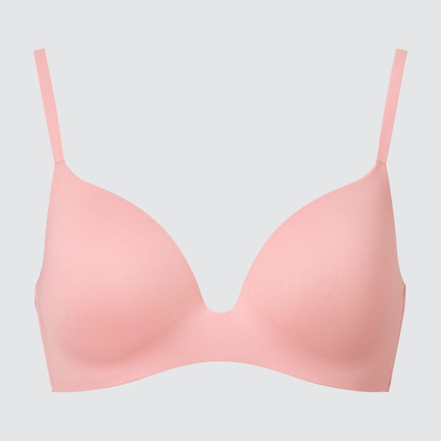 ユニクロ　uniqlo　レディース　快適　ラク　楽　おすすめ　オススメ　コスパ　インナー　ブラ　ワイヤレスブラ　ブラジャー　ノンワイヤーブラ　ノンワイヤー　キレイ色　きれい色　3Dホールド　ピンク