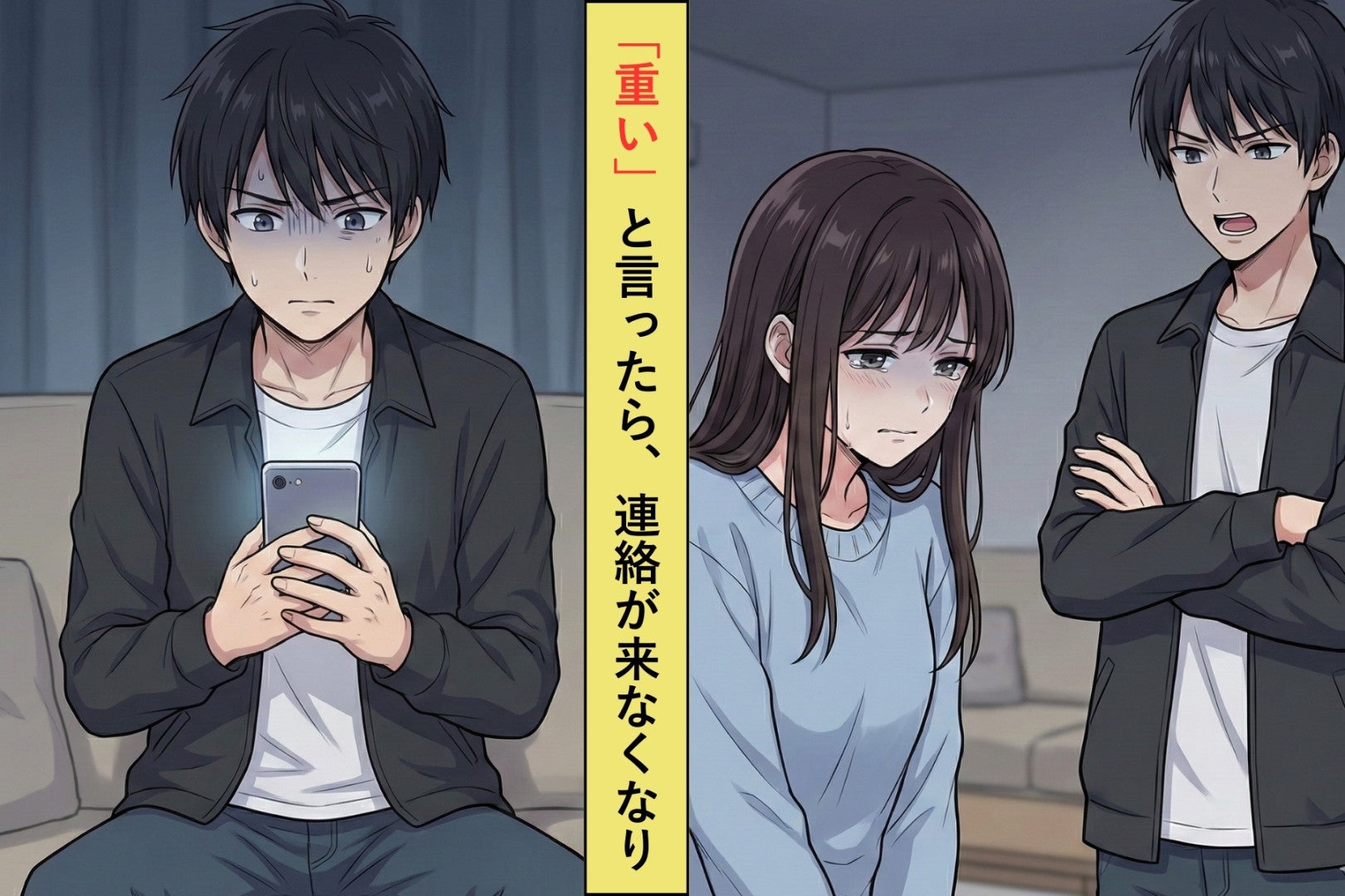 「重い」と言ってしまった喧嘩の後→彼女が静かになってから、俺の不安が止まらなくなった