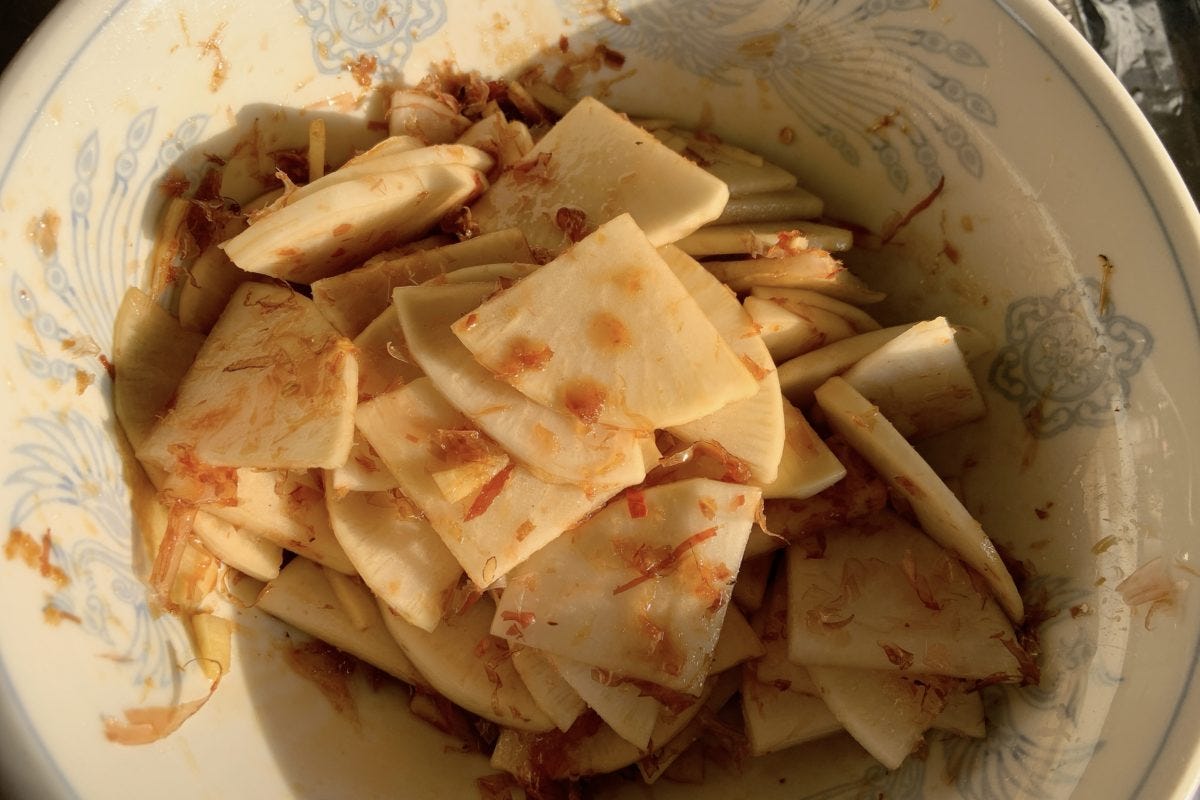 やみつき大根とおにぎり