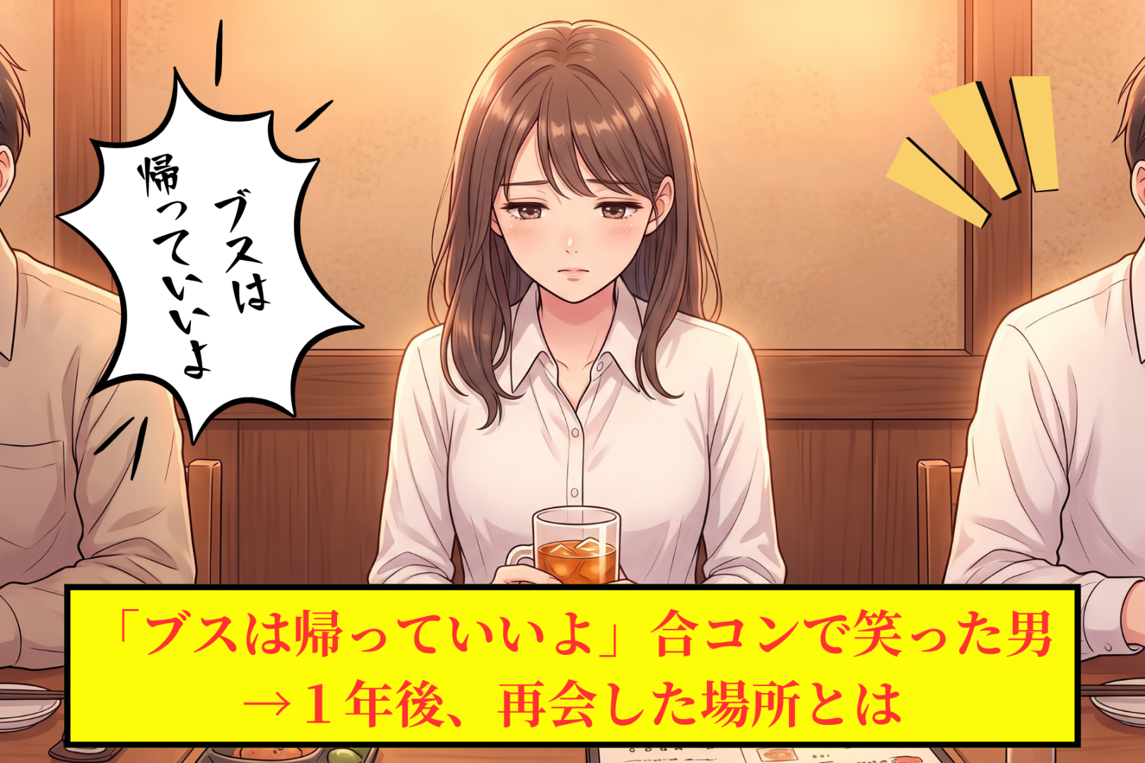 「ブスは帰っていいよ」と合コンで笑った男→１年後、会議室で名刺を差し出して「はじめまして」