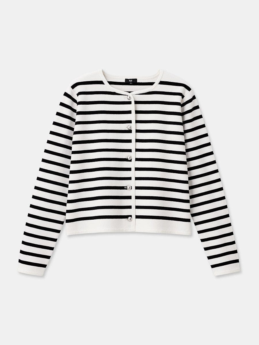 PLSTのコットンブレンドカーディガン