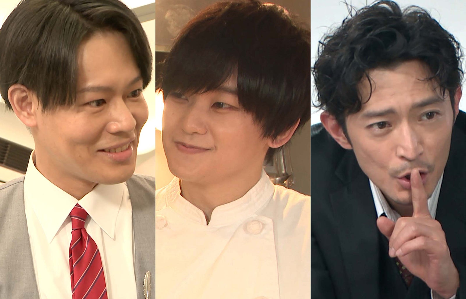 （左から）神尾晋一郎、天崎滉平、津田健次郎 （C）フジテレビ