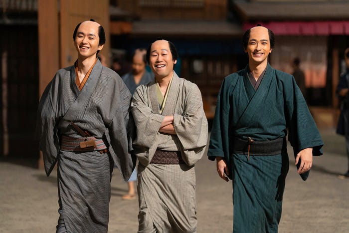 橋本淳、前野智昭、横浜流星「べらぼう~蔦重栄華乃夢噺~」第10話(C)NHK