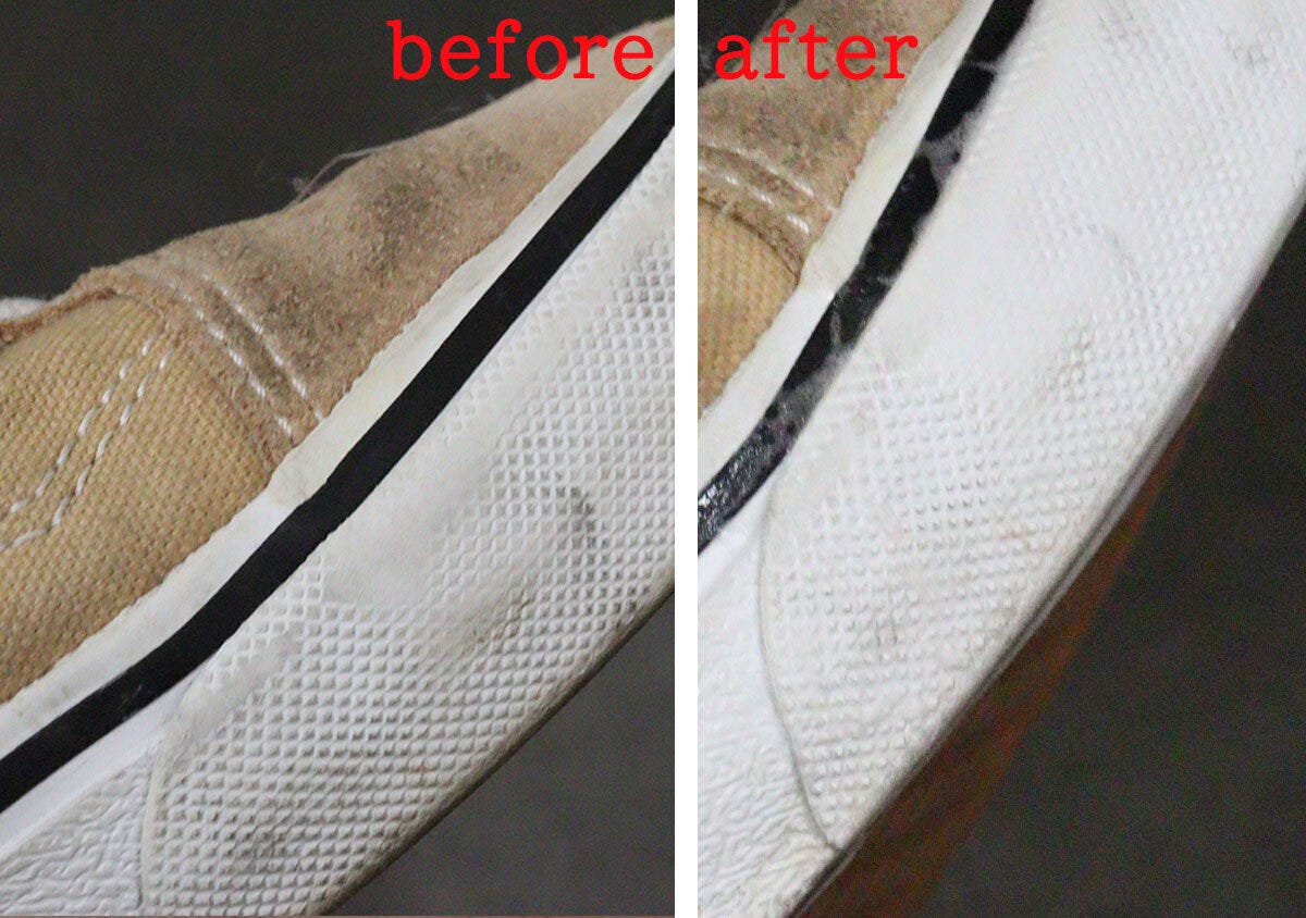 スニーカークリーナー　使用前後の比較