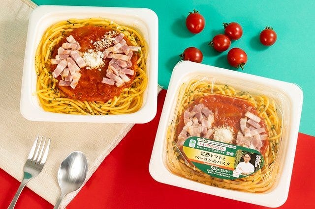 ファミリーマートの完熟トマトとベーコンのパスタ ファミリーマートの完熟トマトとベーコンのパスタ