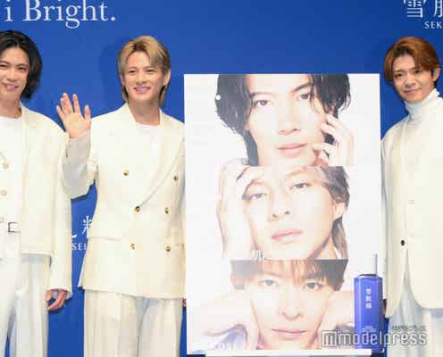 Number_i、輝いていられる秘訣・スキンケア事情明かす 3人で初メディアイベント出演