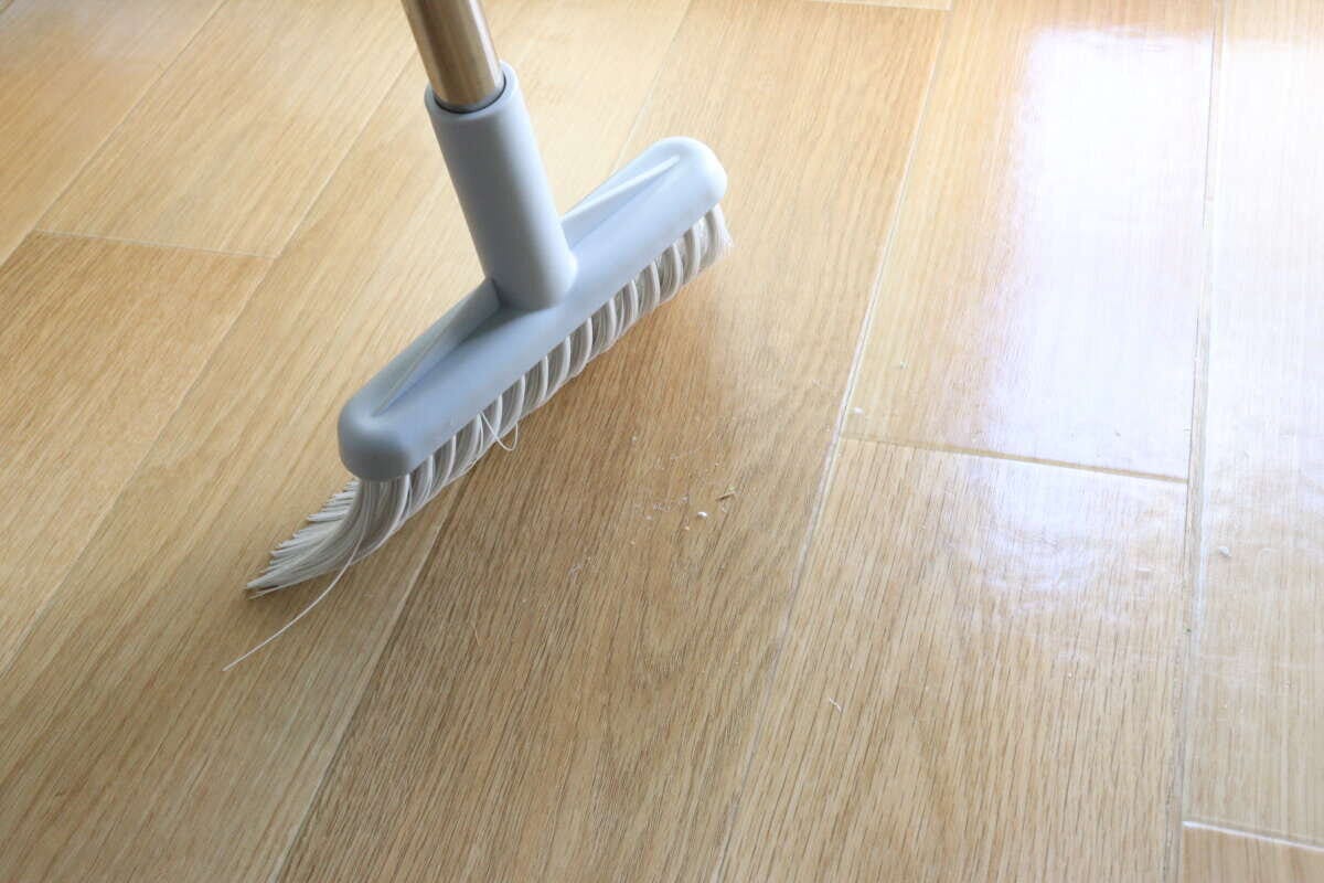 ダイソーの収納便利ほうきちりとりセットのブラシの質感