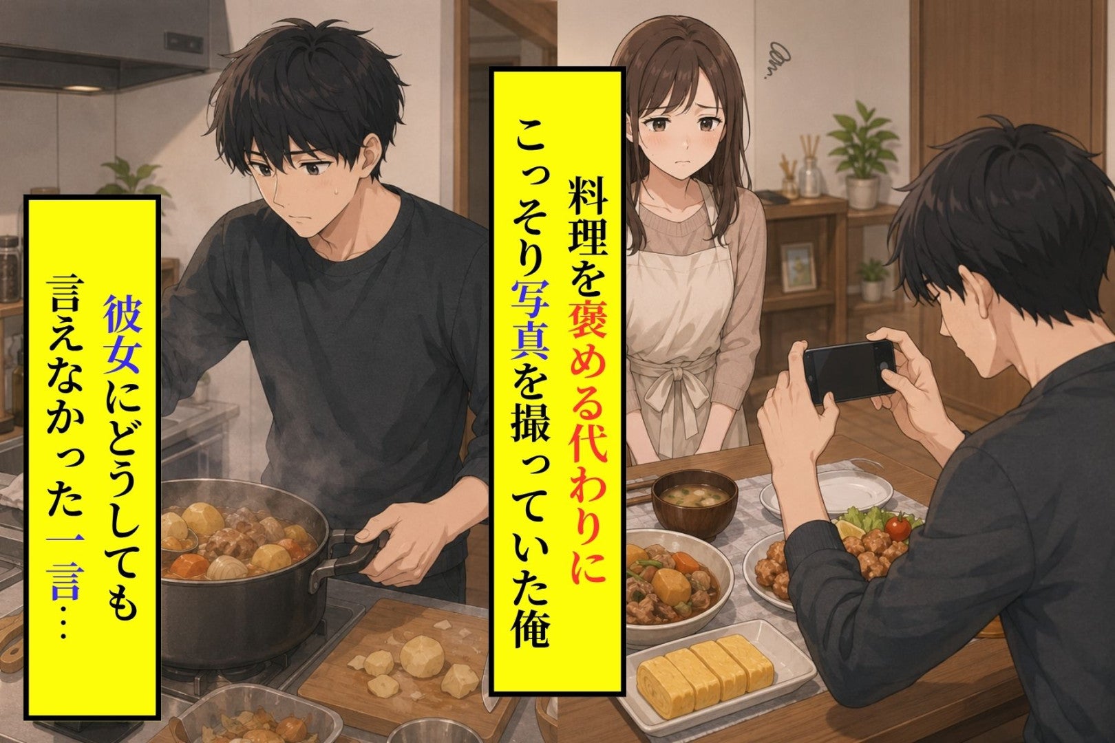 料理を褒める代わりにこっそり写真を撮っていた俺が、彼女にどうしても言えなかった一言