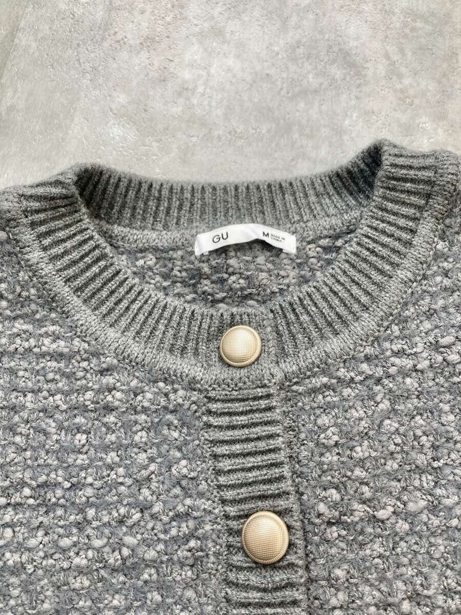 GU　ツイーディーニットカーディガン　着用イメージ