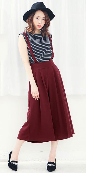 サスペンダー取外し可☆バックウエストゴム2wayガウチョパンツ「神戸レタス」2690円（税込）／画像提供：神戸レタス