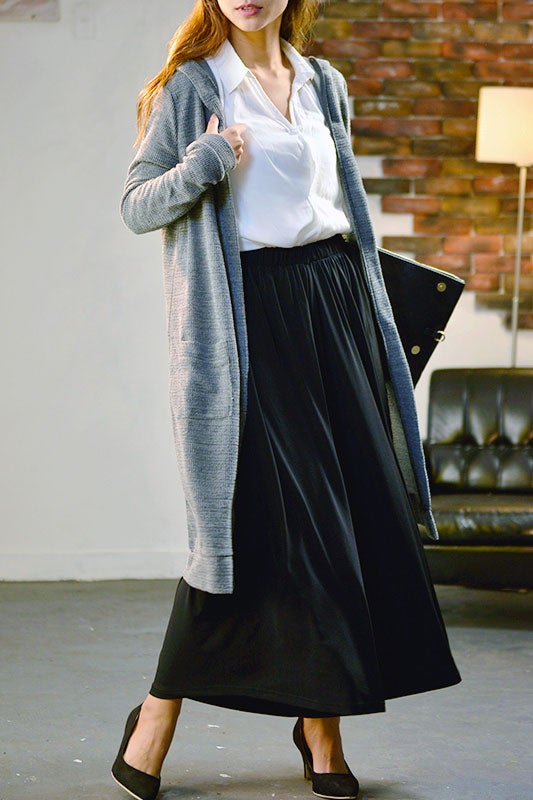 フード付きワッフルニットロングカーディガン「coca」2,790円（税込）／画像提供：coca