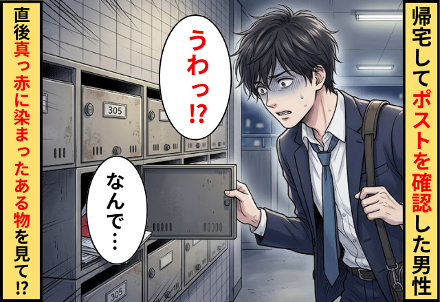 帰宅してポストを確認した男性。直後【真っ赤に染まったある物】を見つけて震えた話