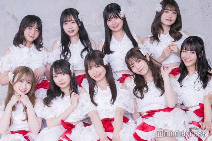 Peel the Apple(前列左から)佐野心音、春海りお、浅原凜、黒嵜菜々子、山崎玲奈(後列左から)小田垣有咲、広島世那、南るな、松村美月(C)モデルプレスモデルプレス