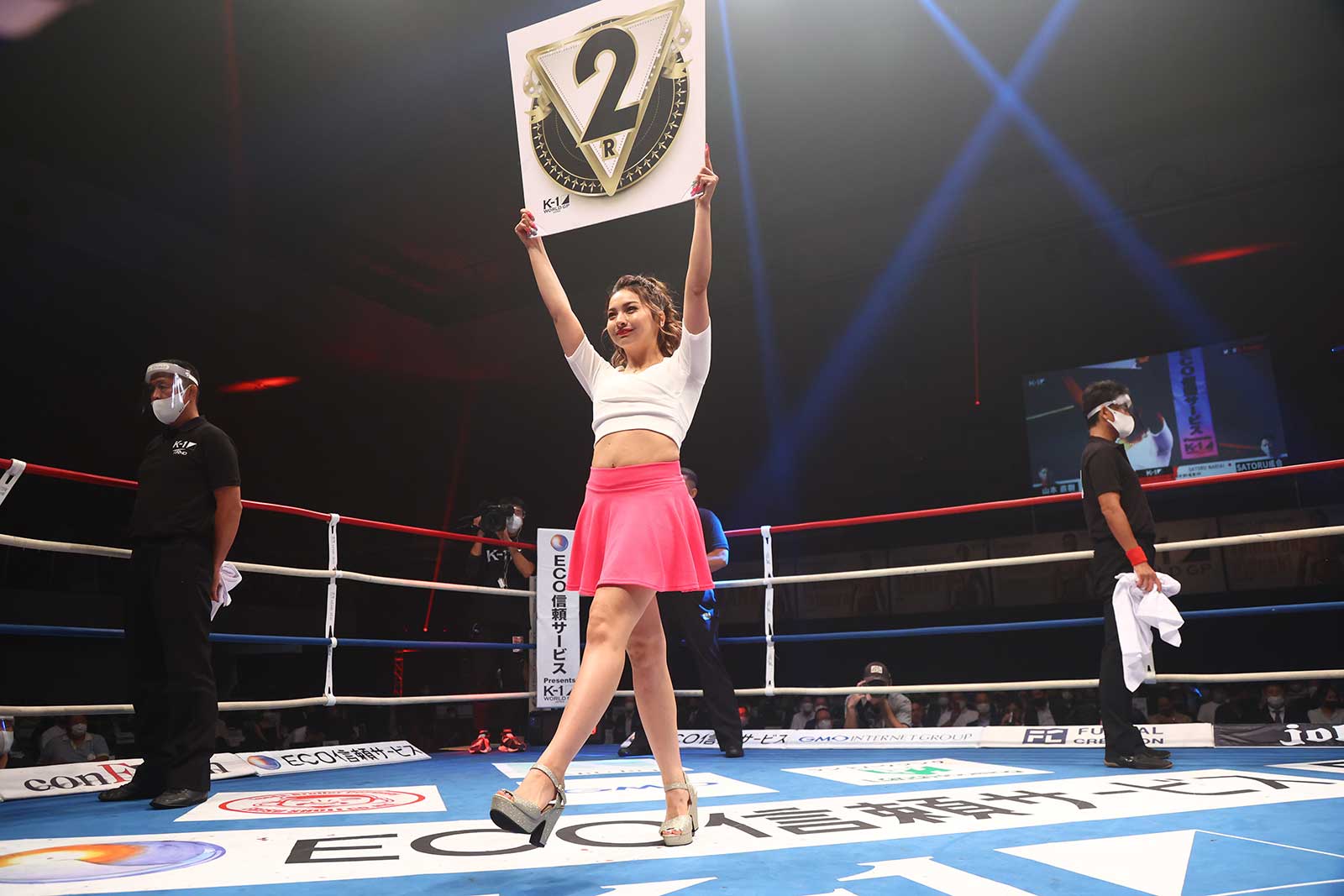 ラウンドガールに挑戦したゆきぽよ（提供写真）