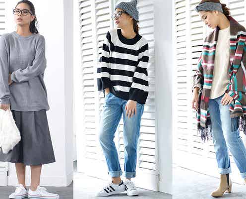 ゆるニット&ボトムの“ゆるずるスタイル”が断然今っぽい!