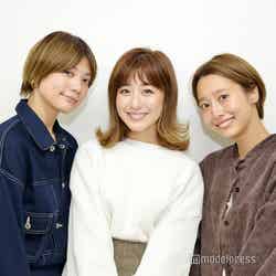 (左から)石川瑠利子、水野佐彩、石田一帆(C)モデルプレス