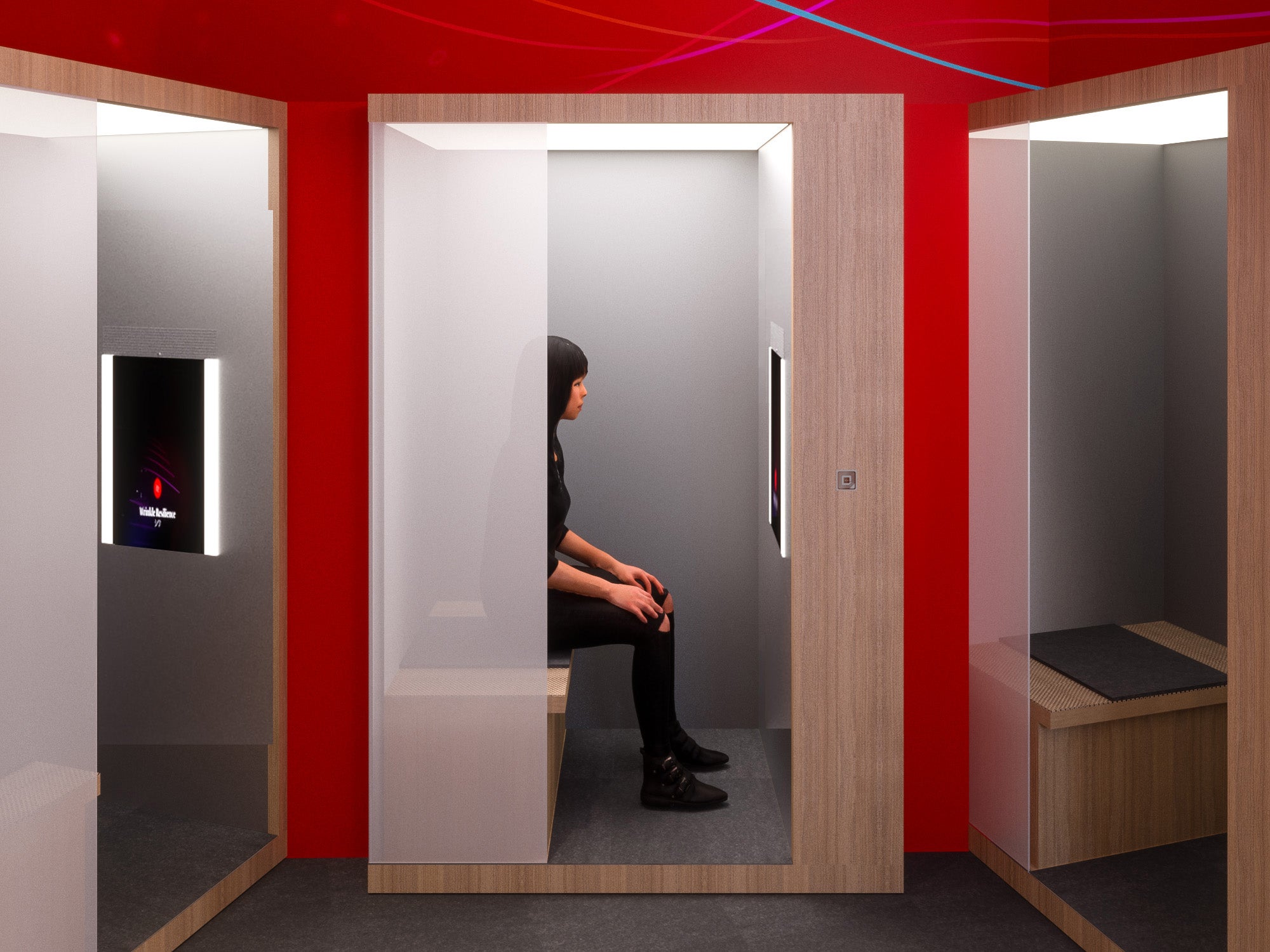 鏡の前に座るだけで肌分析ができる「スキン スキャン」　※イメージ画像