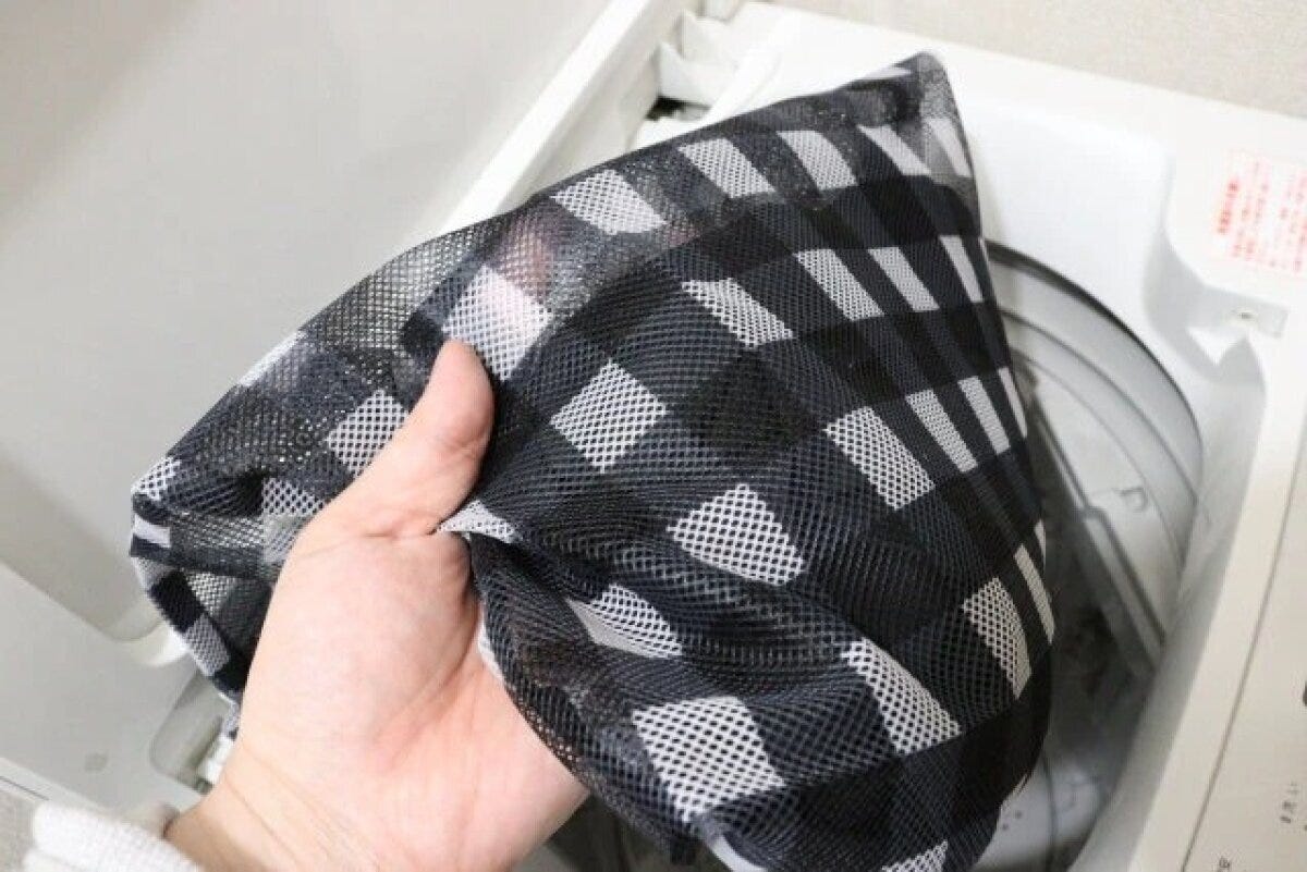 ダイソー　そのまま洗えるトラベルトートバッグ（ギンガムチェック）　使用例
