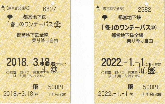 券売機で買える都営地下鉄のワンデーパス
