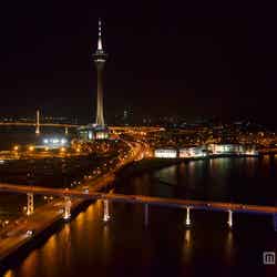 リバーフロントの部屋からの夜景