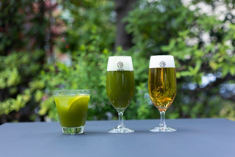「抹茶ビアテラス」日本茶ドリンクが飲み放題、お茶料理&スイーツも充実